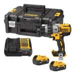 PARAFUSADEIRA E FURADEIRA DE IMPACTO 1/2  (13MM) 20V MAX* LI-ION 2 BATERIAS 5AH CARREGADOR E MALETA (DEWALT)