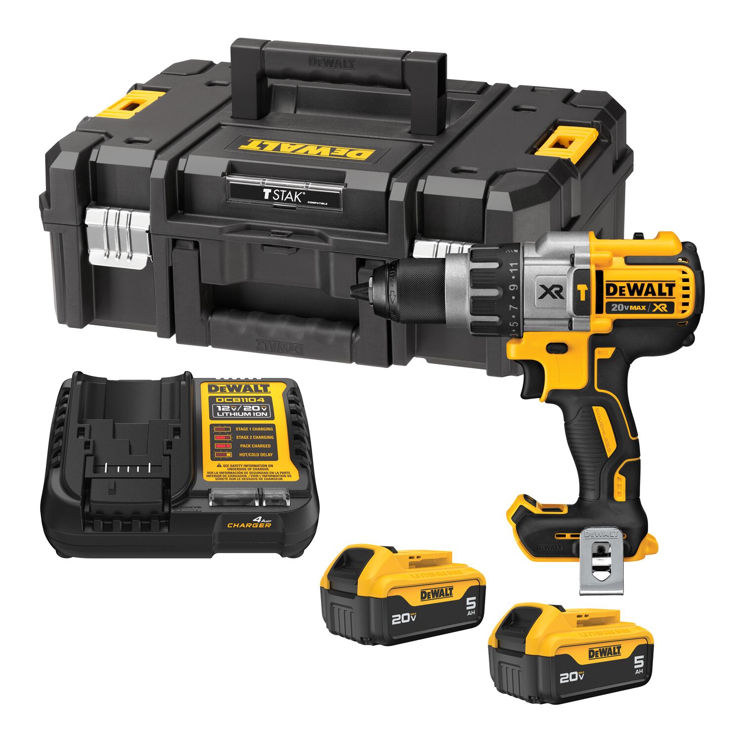 Ecomm_Medium-DCD996P2T_K1 Parafusadeira/Furadeira de Impacto 1/2 Pol. 20V Max Brushless com 2 Baterias/Carregador e Maleta DEWALT-DCD996P2T-BR - Imagem 1