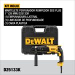 MARTELETE SDS PLUS ELETROPNEUMÁTICO 800W 2,6J 2KG 220V COM MALETA DEWALT D25133K-BR - Imagem 4