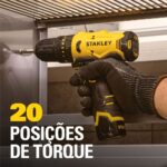 PARAFUSADEIRA FURADEIRA IMPACTO 3/8" 10MM 12V ION LI C/ BAT C/ CARREG SCH10D2K (STANLEY) - Imagem 5
