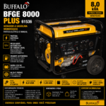 MOTOGERADOR BFGE 8000 PLUS MONOFÁSICO PART. ELÉTRICA Á GASOLINA 61536 (BUFFALO) - Imagem 3