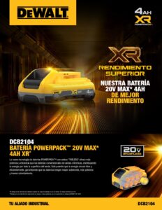BATERIA 20V MAX 4AH XR TABLESS DCB2104 (DEWALT) - Imagem 5