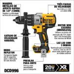 PARAFUSADEIRA E FURADEIRA DE IMPACTO 1/2" (13MM) 20V MAX* LI-ION, S/BAT E S/CARREG DCD996B (DEWALT) - Imagem 6