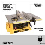 SERRA DE MESA 10 POL. 1800W 220V DWE7470 (DEWALT) - Imagem 2