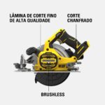 SERRA CIRCULAR 7.1/4" 20V C/BAT C/CARREG (185MM) SBC550M1K-BR  (STANLEY) - Imagem 3