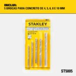 JOGO DE BROCAS COMBINADAS TIPO CONCRETO 5PCS ST5005 (STANLEY) - Imagem 6