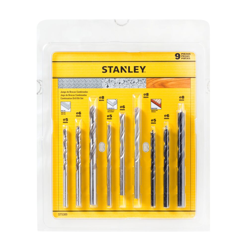 Ecomm_Small-ST5309_P1 JOGO DE BROCAS COMBINADAS COM 9 PCS ST5309 (STANLEY) - Imagem 1