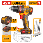 PARAF/FURADEIRA BL 69 Nm IMPACTO 1/2POL A BATERIA 42V LINHA P42M C 1 BAT 2.0AH (INGCO) CIDLI426981-9