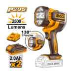 LANTERNA A BATERIA 20V LINHA P20S C/2 BATERIAS 2AH (INGCO) CWLI20887-9
