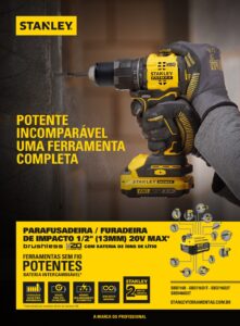 PARAFUSADEIRA E FURADEIRA 13MM IMPA 1/2 2 0V BRUSH SEM BATERIA E SEM CARREGADOR SBD716B (STANLEY) - Imagem 3